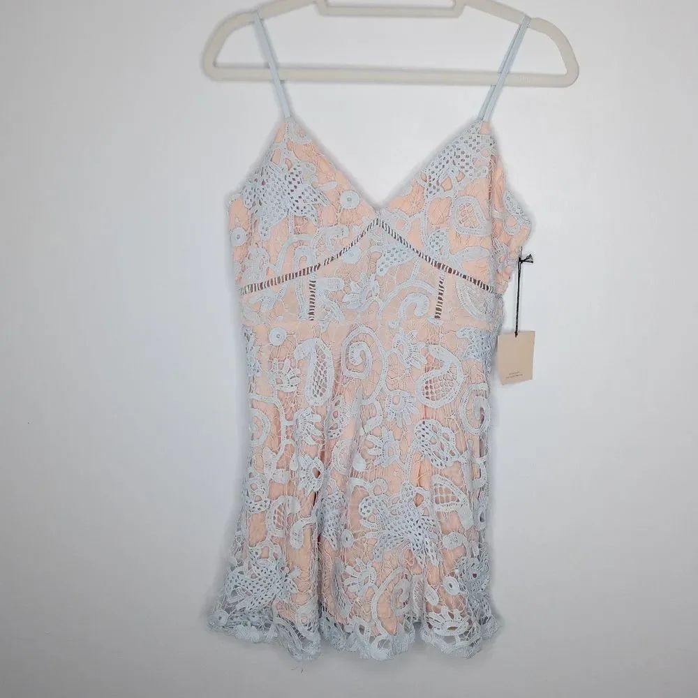 Superdown blue lace dress